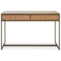 Oak Veneer 2 Drawer Desk - Grenoble - thumbnail 2