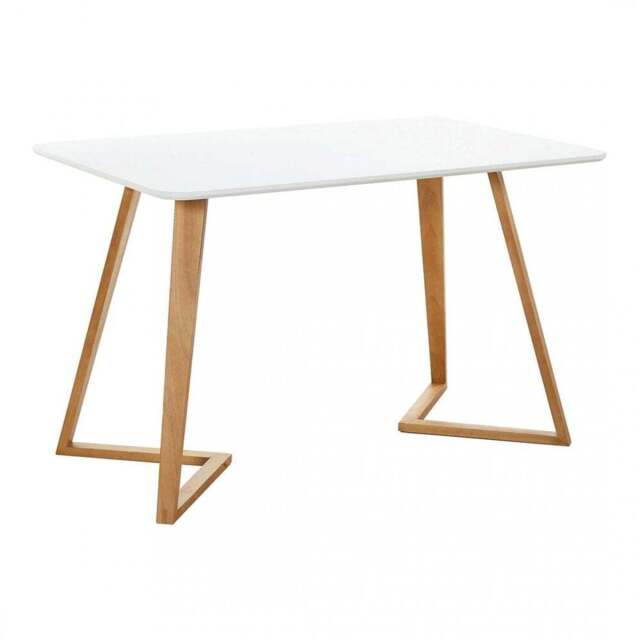 Dallas Scandinavian-inspired Dining Table -Easy Clean Wooden Table Top with Wooden Legs - image 1