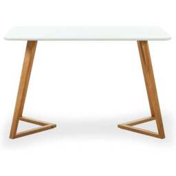 Dallas Scandinavian-inspired Dining Table -Easy Clean Wooden Table Top with Wooden Legs - thumbnail 3