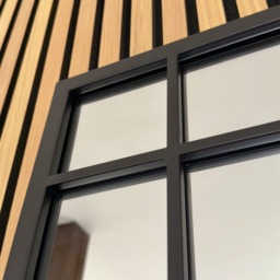 Aimi - Black Metal Rectangle Window Mirror - 95cm x 120cm. - thumbnail 4