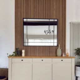 Aimi - Black Metal Rectangle Window Mirror - 95cm x 120cm. - thumbnail 2
