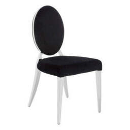 Yasmin Black Velvet Chair - thumbnail 3