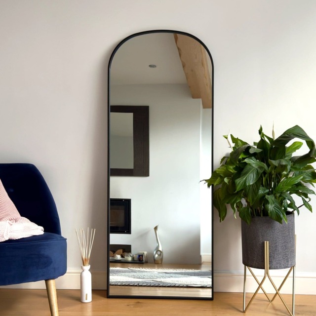 Yoko - Black Metal Gentle Arch Mirror - 150cm x 60cm - image 1