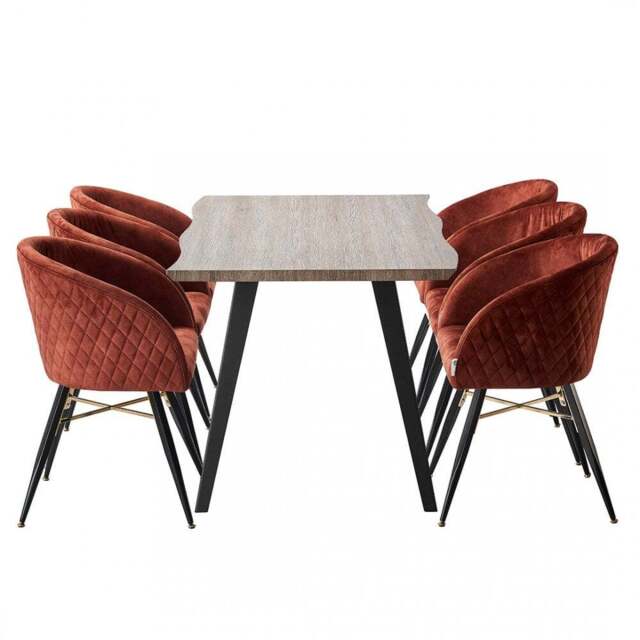 Vittorio Rocco LUX Dining Set - Rust / Set of 6