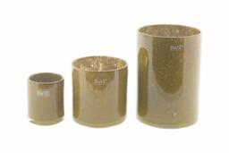 Glass Candleholder Vase CYLINDER 3 - H23 D16 cm - by DutZ - Brown
