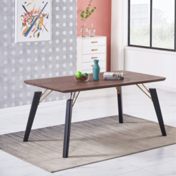 Milano Cosmo LUX Dining Set - a Walnut Dining Table & 6 Dining Chairs with Silver End Caps - thumbnail 3