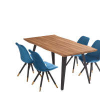 Sofia Rocco Dining Set - Blue / Set of 4 / Oak
