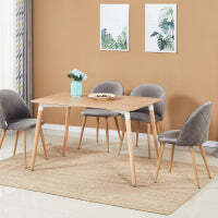Lucia Halo Dining Set, a Table and Chairs Set of 4, Oak/Grey - image 1