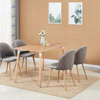 Lucia Halo Dining Set, a Table and Chairs Set of 4, Oak/Grey - thumbnail 2