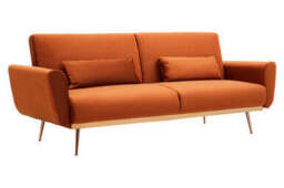 Hatton Burnt Orange Velvet Sofa Bed - thumbnail 5
