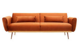 Hatton Burnt Orange Velvet Sofa Bed - thumbnail 2