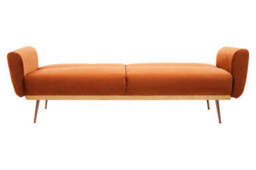 Hatton Burnt Orange Velvet Sofa Bed - thumbnail 6