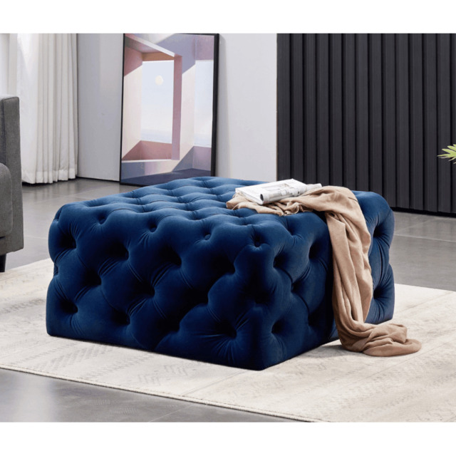 Melia Square LUX Pouffe - Royal Blue