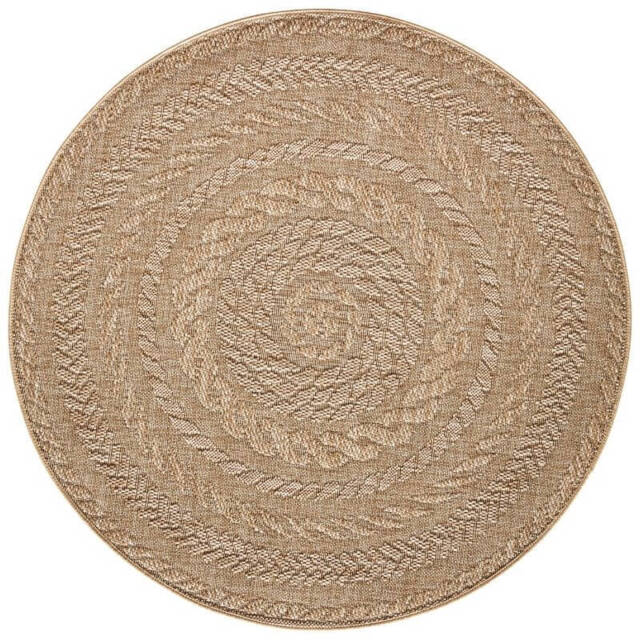 Indoor Outdoor Almendro Round Rug – Chevron Design - image 1