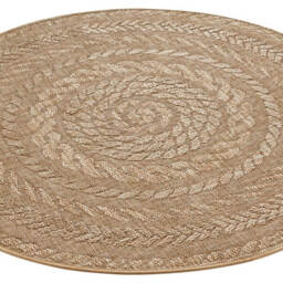 Indoor Outdoor Almendro Round Rug – Chevron Design - thumbnail 4