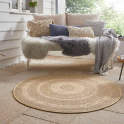 Indoor Outdoor Almendro Round Rug – Chevron Design - thumbnail 6