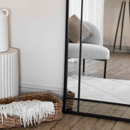 Aimi - Full Length Black Metal Rectangle Window Mirror - 180cm x 105cm. - thumbnail 4