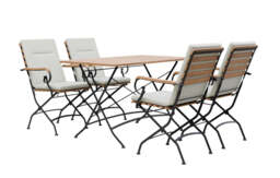 Sicily 4 Seater Teak and Wrought Iron Rectangular 120cm Garden Dining Set - thumbnail 6