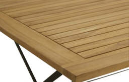 Sicily 4 Seater Teak and Wrought Iron Rectangular 120cm Garden Dining Set - thumbnail 2