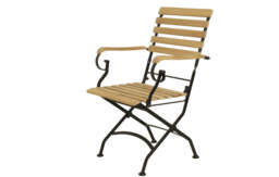 Sicily 4 Seater Teak and Wrought Iron Rectangular 120cm Garden Dining Set - thumbnail 3