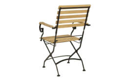 Sicily 4 Seater Teak and Wrought Iron Rectangular 120cm Garden Dining Set - thumbnail 5