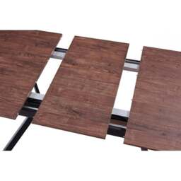 Milano Blaze LUX Extendable Dining Set - a Walnut Extendable Dining Table & 4 Velvet Dining Chairs with Gold End Caps - thumbnail 4