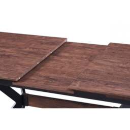 Milano Blaze LUX Extendable Dining Set - a Walnut Extendable Dining Table & 4 Velvet Dining Chairs with Gold End Caps - thumbnail 5