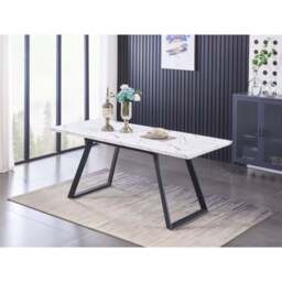 Toga Oxford LUX Dining Set - Toga Extendable White Dining Table w/ a Set of 6 Oxford LUX Velvet Dining Chairs - thumbnail 3