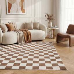 Loft Checkerboard Brown Rug - thumbnail 2