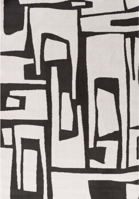 Loft Abstract Dark Grey Rug - 240X340 cm