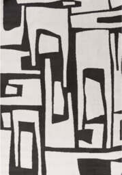 Loft Abstract Dark Grey Rug - 240X340 cm