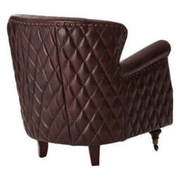 Victor Brown Leather Winged Back Armchair - thumbnail 6