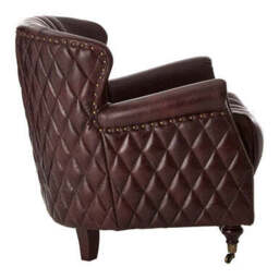 Victor Brown Leather Winged Back Armchair - thumbnail 5