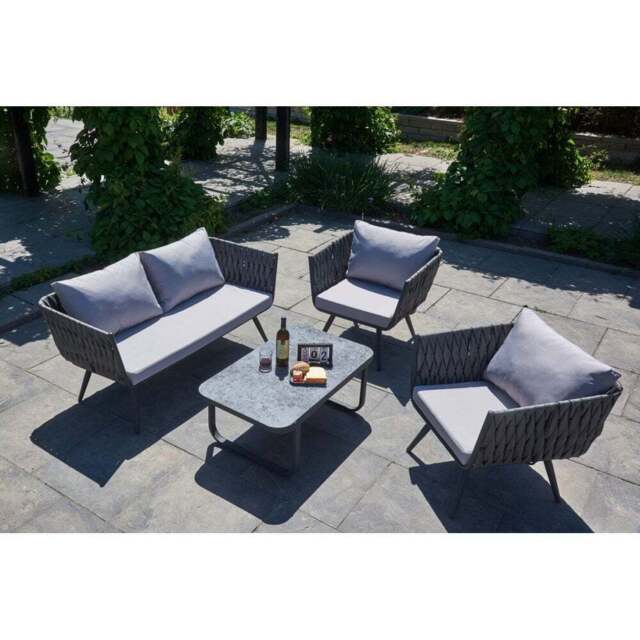 Malaga Rattan Outdoor Furniture Set - Light Grey