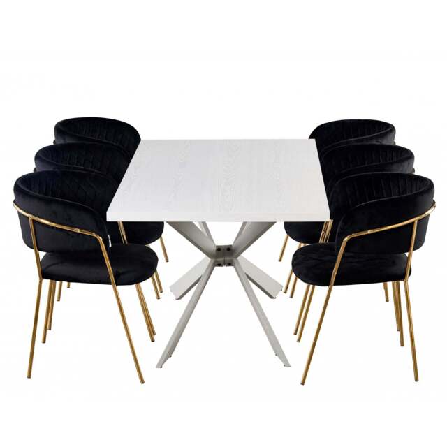 Atarah Duke LUX Dining Set - Black / Set of 6