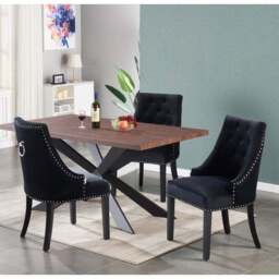 Windsor Duke Lux Dining Set - A Walnut Table with Set of 6 Dining Chairs - thumbnail 1