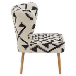 Cefena White and Black Berber Style Mango Wood Chair - thumbnail 6