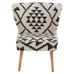 Cefena White and Black Berber Style Mango Wood Chair - thumbnail 4