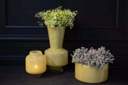 Glass Vase Shani - Chartreuse - thumbnail 2