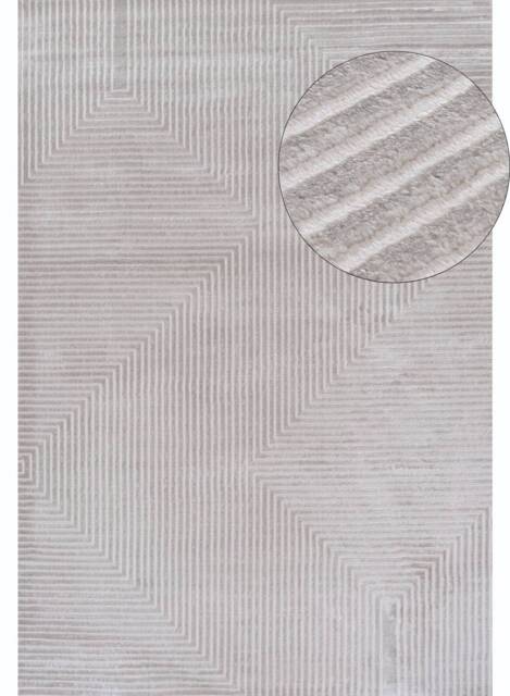 Carmel Grey-Cream Geometric Rug - 6050 - 240X340 cm