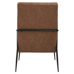 Hoxton Brown Leather Lounge Chair With Reclined Profile - thumbnail 6