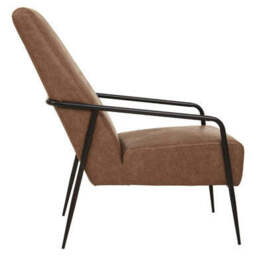 Hoxton Brown Leather Lounge Chair With Reclined Profile - thumbnail 5