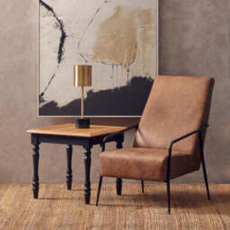 Hoxton Brown Leather Lounge Chair With Reclined Profile - thumbnail 3