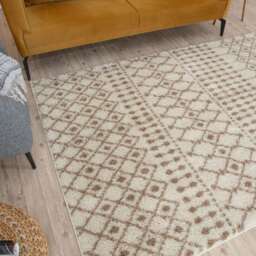 Moroccan Ivory Beige Shaggy Rug - 1030 - thumbnail 6