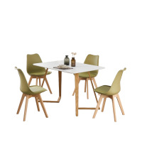 Jamie Lorenzo Dallas Dining Set - Lime Green / Set of 4 / Oak