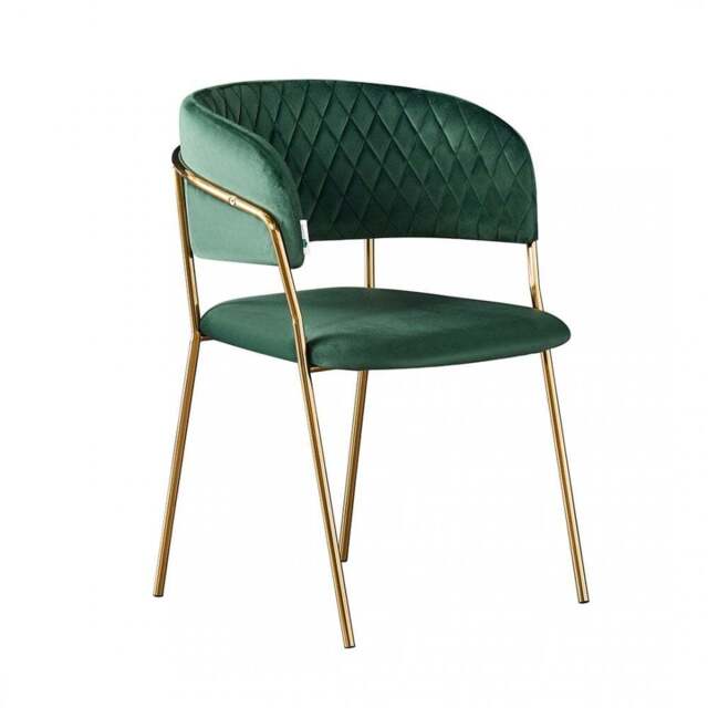 Atarah LUX Velvet Dining Chair - Green / Single