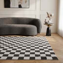 Loft Checkerboard Dark Grey Rug - thumbnail 2