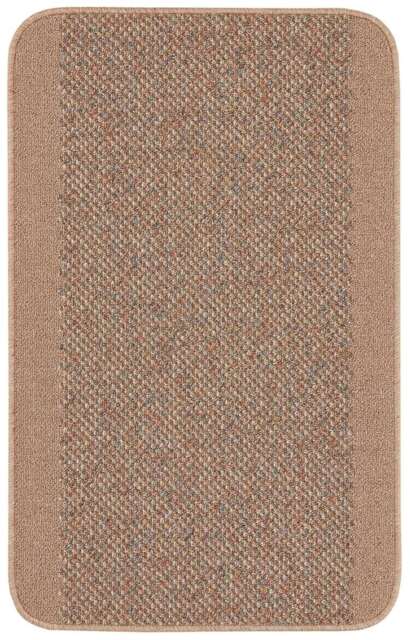 Washable Designer Bordered Beige Rug - 110B - image 1