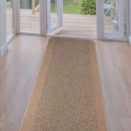 Washable Designer Bordered Beige Rug - 110B - thumbnail 5