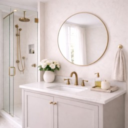 Rei - Round Gold Metal Circle Mirror - 70cm x 70cm - thumbnail 3